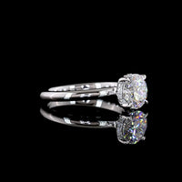 14K White Gold Hidden Halo Ring with 1.63 Carat Round Brilliant Lab Diamond (D VVS2) - IGI Certified - Covaloro Fine Jewelry