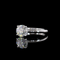 14K White Gold Hidden Halo Ring with 1.63 Carat Round Brilliant Lab Diamond (D VVS2) - IGI Certified - Covaloro Fine Jewelry