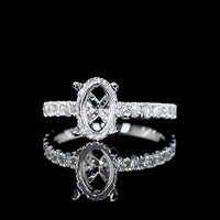 14K White Gold Hidden Halo Ring with 2.00 Carat Oval Cut Lab Diamond and 0.78 Carat Accent Diamonds - 2.78 Carat Total Diamond Weight (GIA Certified, E VVS2) - Covaloro Fine Jewelry