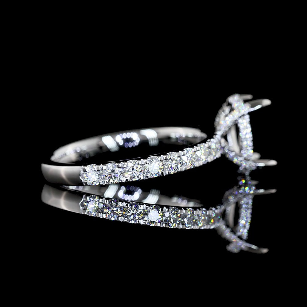 14K White Gold Hidden Halo Ring with 2.00 Carat Oval Cut Lab Diamond and 0.78 Carat Accent Diamonds - 2.78 Carat Total Diamond Weight (GIA Certified, E VVS2) - Covaloro Fine Jewelry