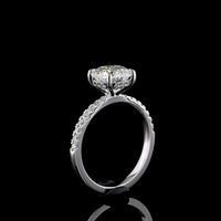 14K White Gold Hidden Halo Ring with 2.01 Carat Round Brilliant Lab Diamond and Diamond Accents - 2.30 Total Carat Weight - Covaloro Fine Jewelry