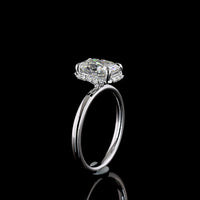 14K White Gold Hidden Halo Ring with 2.04 Carat Cushion Brilliant Lab Diamond and 0.14 Carat Round Diamond Accents - 2.18 Carat Total Weight - Covaloro Fine Jewelry