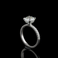 14K White Gold Hidden Halo Ring with 2.13-Carat Round Brilliant Lab Diamond and 0.34 Carat Accent Diamonds - 2.47 Carat Total Diamond Weight - Covaloro Fine Jewelry