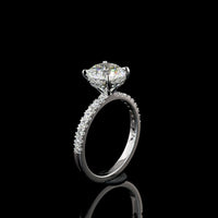 14K White Gold Hidden Halo Ring with 2.13-Carat Round Brilliant Lab Diamond and 0.34 Carat Accent Diamonds - 2.47 Carat Total Diamond Weight - Covaloro Fine Jewelry