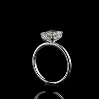 14K White Gold Hidden Halo Ring with 2.17 Carat Emerald Cut Lab Diamond and 0.08 Carat Brilliant Diamond Accents - 2.25 Total Carat Weight - Covaloro Fine Jewelry