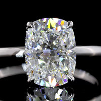 14K White Gold Hidden Halo Ring with 2.20 Carat Cushion Brilliant Cut Lab Diamond and 0.07 Carat Accent Lab Diamonds - D VS1 IGI Certified - 2.27 Carat Total Weight - Covaloro Fine Jewelry