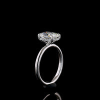14K White Gold Hidden Halo Ring with 2.20 Carat Cushion Brilliant Cut Lab Diamond and 0.07 Carat Accent Lab Diamonds - D VS1 IGI Certified - 2.27 Carat Total Weight - Covaloro Fine Jewelry