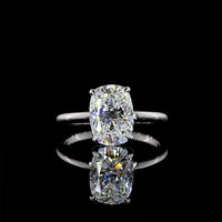 14K White Gold Hidden Halo Ring with 2.67 Carat Cushion Brilliant Lab Diamond and 0.08 Carat Accent Diamonds - IGI Certified D VVS2 - Covaloro Fine Jewelry