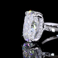 14K White Gold Hidden Halo Ring with 3.10 Carat Cushion Brilliant Lab Diamond and 0.09 Carat Accent Diamonds - IGI Certified - Covaloro Fine Jewelry