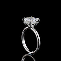 14K White Gold Hidden Halo Ring with 3.10 Carat Princess Cut Lab Diamond and 0.10 Carat Brilliant Cut Lab Diamond Accents - 3.20 Carat Total Diamond Weight - Covaloro Fine Jewelry