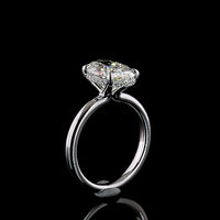 14K White Gold Hidden Halo Ring with 3.12 Carat Oval Cut Lab Diamond and 0.12 Carat Brilliant Cut Diamond Accents - 3.24 Total Carat Weight - Covaloro Fine Jewelry