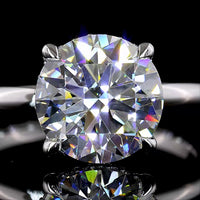 14K White Gold Hidden Halo Ring with 3.12 Carat Round Brilliant Cut E VVS2 Lab Diamond and 0.10 Carat Side Lab Diamonds - 3.22 Carat Total Diamond Weight - Covaloro Fine Jewelry