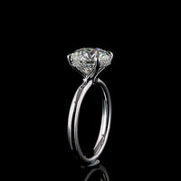 14K White Gold Hidden Halo Ring with 3.12 Carat Round Brilliant Cut E VVS2 Lab Diamond and 0.10 Carat Side Lab Diamonds - 3.22 Carat Total Diamond Weight - Covaloro Fine Jewelry