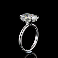 14K White Gold Hidden Halo Ring with 4.07 Carat Cushion Brilliant Lab Diamond and 0.11 Carat Diamond Halo - IGI Certified, 4.18 Total Carat Weight - Covaloro Fine Jewelry