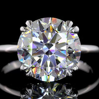 14K White Gold Hidden Halo Ring with 5.03 Carat Round Lab Diamond E VVS2 and 0.09 Carat Diamond Accents - Total 5.12 Carats - Covaloro Fine Jewelry