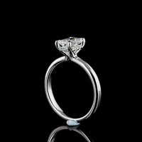 14K White Gold Hidden Halo Ring with North-South Radiant Cut Lab Diamond - 1.11 Total Carat Weight, D VVS2 Clarity, IGI Certified - Covaloro Fine Jewelry