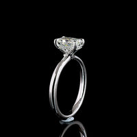 14K White Gold Hidden Halo Ring with North-South Radiant Cut Lab Diamond - 1.11 Total Carat Weight, D VVS2 Clarity, IGI Certified - Covaloro Fine Jewelry