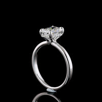 14K White Gold Hidden Halo Ring with North-South Radiant Cut Lab Diamond - 1.55 Carats Center Stone, 1.63 Carats Total Diamond Weight, E VVS2 Clarity - Covaloro Fine Jewelry