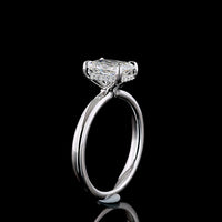 14K White Gold Hidden Halo Ring with North-South Radiant Cut Lab Diamond - 1.55 Carats Center Stone, 1.63 Carats Total Diamond Weight, E VVS2 Clarity - Covaloro Fine Jewelry