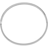 14K White Gold High Polished 5.00mm Hinged Oval Bangle Bracelet with Box Catch Clasp by Oro Pregiato