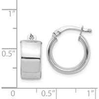 14K White Gold High Polished 7mm Hoop Earrings - Rhodium Plated Finish by 0