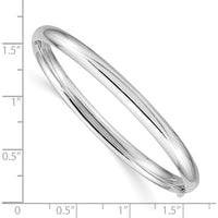 14K White Gold Hinged Baby Bangle with Safety Bar and Box Catch Clasp by 0