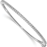 14K White Gold Hinged Diamond Bangle Mounting with Prong Set Round Stones - 2.0 Carat Total Diamond Weight by Oro Pregiato