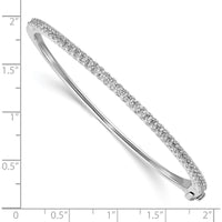 14K White Gold Hinged Diamond Bangle Mounting with Prong Set Round Stones - 2.0 Carat Total Diamond Weight by Oro Pregiato