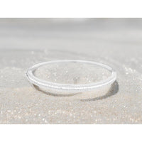 14K White Gold Hinged Diamond Bangle with Channel-Set Baguette and Round Cut Diamonds - 1.65 Carat Total Diamond Weight - Royal Jewelry