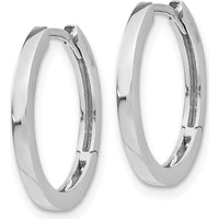 14K White Gold Hinged Hoop Earrings with Polished Finish and Rhodium Plating by 0
