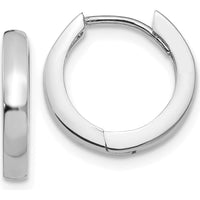 14K White Gold Hinged Hoop Earrings with Polished Finish by 0