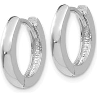 14K White Gold Hinged Hoop Earrings with Polished Finish by 0