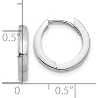 14K White Gold Hinged Hoop Earrings with Polished Finish by 0