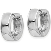 14K White Gold Hinged Hoop Earrings with Polished Finish by 0