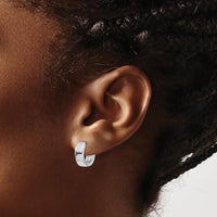 14K White Gold Hinged Hoop Earrings with Polished Finish by 0