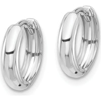 14K White Gold Hinged Hoop Earrings with Polished Finish by Oro Pregiato