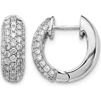 14K White Gold Hinged Hoop Earrings with Round Brilliant Diamonds - 0.022 Carat Total Diamond Weight by Monteluci Fine Jewelry
