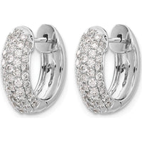 14K White Gold Hinged Hoop Earrings with Round Brilliant Diamonds - 0.022 Carat Total Diamond Weight by Monteluci Fine Jewelry