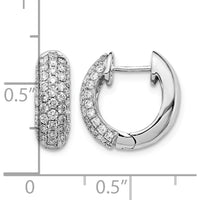 14K White Gold Hinged Hoop Earrings with Round Brilliant Diamonds - 0.022 Carat Total Diamond Weight by Monteluci Fine Jewelry