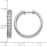 14K White Gold Hinged Hoop Earrings with Round Diamonds - 0.05 Carat Total Diamond Weight by Monteluci Fine Jewelry