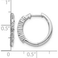 14K White Gold Hinged Hoop Earrings with Round Diamonds - 0.09 Carat Total Diamond Weight by Monteluci Fine Jewelry