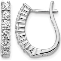 14K White Gold Hinged Hoop Earrings with Round Diamonds - 0.18 Carat Total Diamond Weight by Monteluci Fine Jewelry