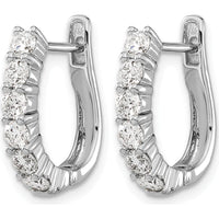14K White Gold Hinged Hoop Earrings with Round Diamonds - 0.18 Carat Total Diamond Weight by Monteluci Fine Jewelry