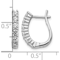 14K White Gold Hinged Hoop Earrings with Round Diamonds - 0.18 Carat Total Diamond Weight by Monteluci Fine Jewelry