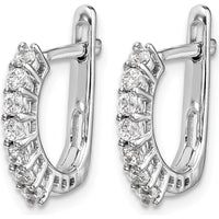 14K White Gold Hinged Hoop Earrings with Round Diamonds - 0.44 Carat Total Diamond Weight by Monteluci Fine Jewelry