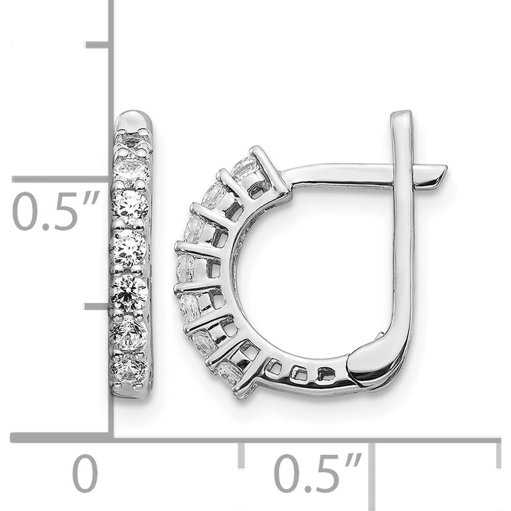 14K White Gold Hinged Hoop Earrings with Round Diamonds - 0.44 Carat Total Diamond Weight by Monteluci Fine Jewelry