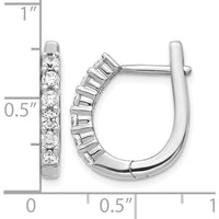 14K White Gold Hinged Hoop Earrings with Round Natural Diamonds - 0.18 Carat Total Diamond Weight by Monteluci Fine Jewelry
