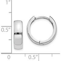 14K White Gold Hinged Huggie Earrings with Polished Finish - Elegant Women's Jewelry by 0