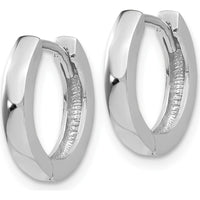14K White Gold Hinged Huggie Hoop Earrings - Classic Round Design by 0