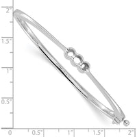 14K White Gold Hinged Oval Bangle Bracelet Mounting for 1/2 Carat Round Diamonds - Polished Rhodium Finish by Oro Pregiato